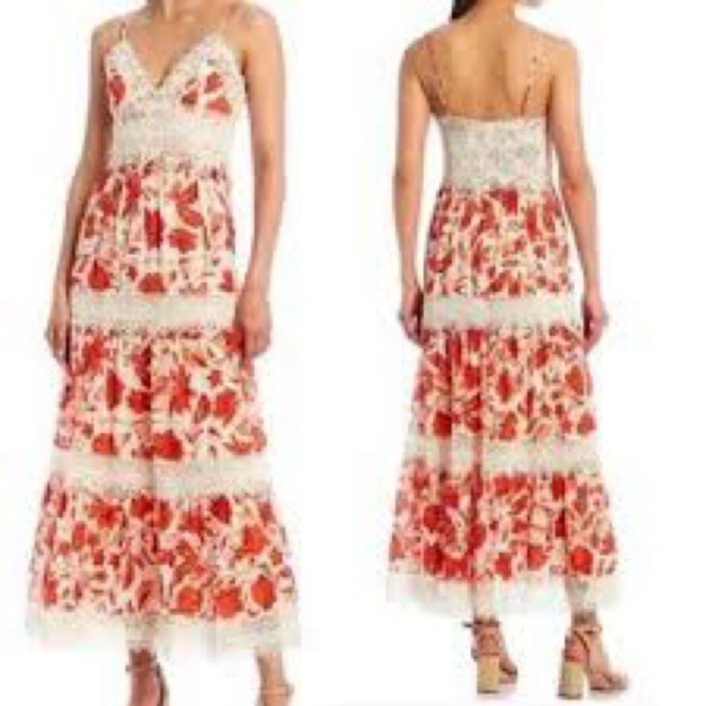 Antonio Milani Devon Printed Crochet Laced Maxi Dress 🌺
Size: 6